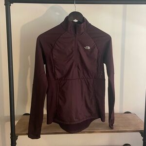 North Face womens maroon quarter zip